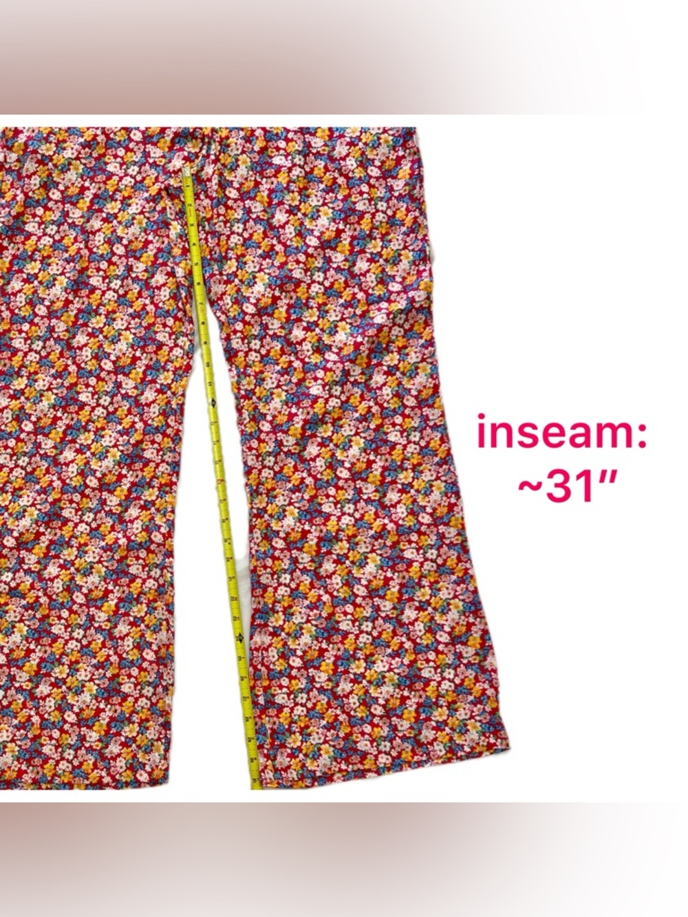 Mango MNG multicolored floral print wide leg pants US Women’s XL EUC - Picture 4 of 10